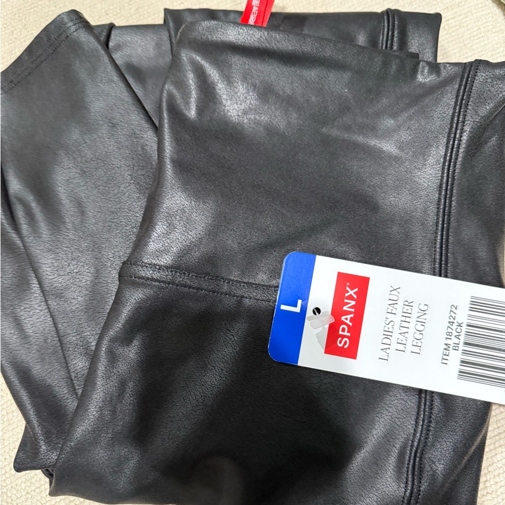 SPANX Black Faux Leather Legging
